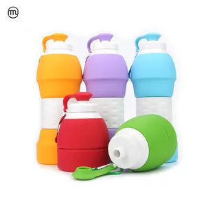 Image of Shenzhen Amazon Top Seller Wholesale Gift Items Orange 580ml Silicone Sports Bottle Water