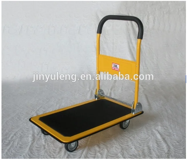 real load 300kg heavy foldable platform hand truck hand trolley