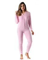 

Family Onesie Pajamas Ladies Plain Long Sleeve Zip Front Onesie Jumpsuit