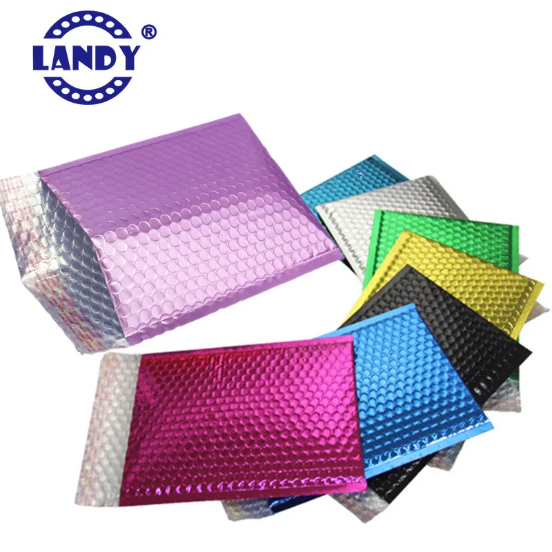 Colored Decorative Iridescent Metallic Bubble Mailers Envelope