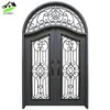 Best selling lowes wrought iron double entry glass security doors