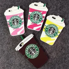 Hot Sale 3D Cartoon Silicon Starbuck Coffee Cup Case Cover for Samsung Galaxy S3 S4 S5 S6 G530H 9200 Mobile Phones Free shipping