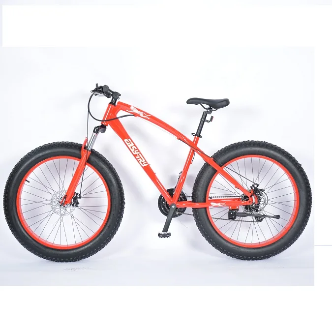

cycle touring bikes Fat tires high carbon steel 26 inch beach cruiser snow bike bicycle, Red or customized