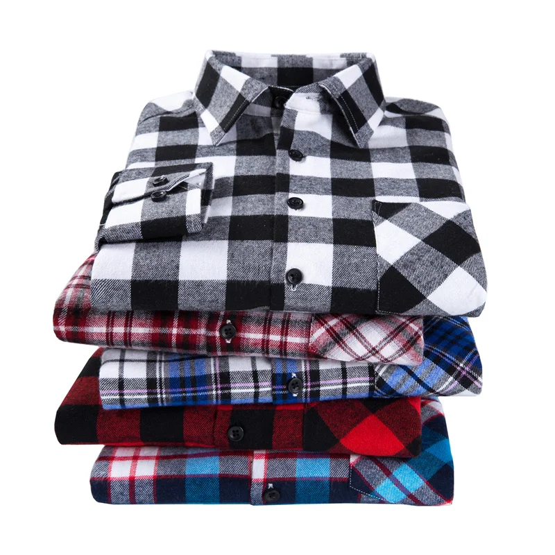 2019 New Men's Plaid Flannel Shirt 5XL 6XL Comfortable Spring Shirt Business Casual Long-sleeved Plus Size Mens Shirts