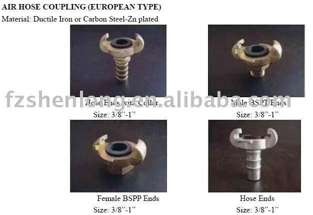 
European type air hose coupling 