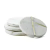 Functional Unique Round Marble Coaster With Brass Strip