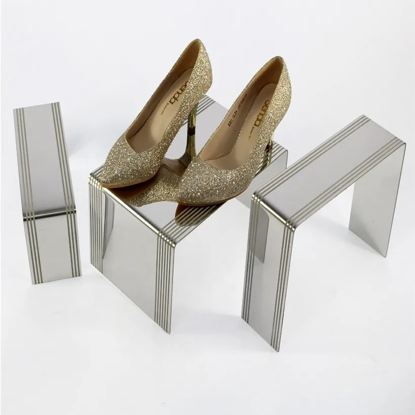 Simple Design Shoe Display Ideas Case U Shape Stainless Steel Shoe