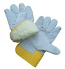 Mens Heavy Work Insulated Fleece Pile Lined Leather Winter Gloves, Size L, Grey, Sherpa Lined Mens Cold Weather Gloves