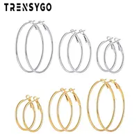 

18k Gold Plated Stainless Steel Big Hoop Earrings For Women Hoop Jewelry CY227