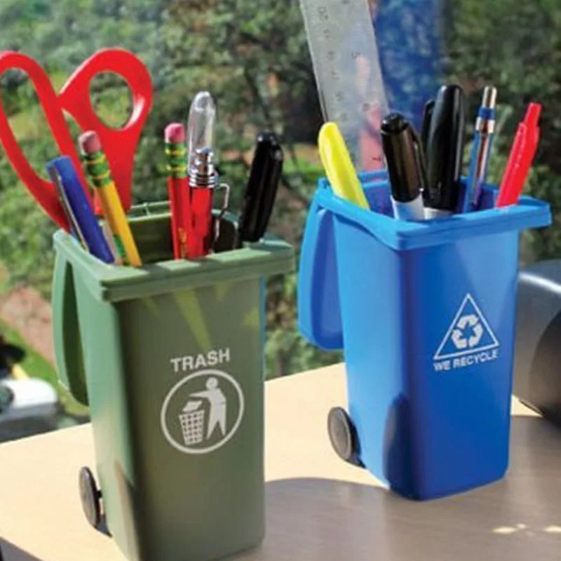 Trash Can And Shaped Recycling Mini Storage Bin Custom Pen Holder Buy