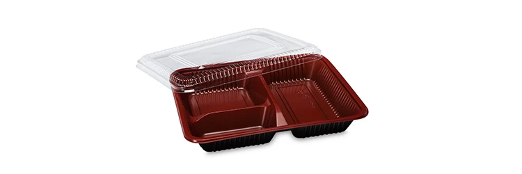 Wholesale 3 compartment pp plastic catering disposable food container
