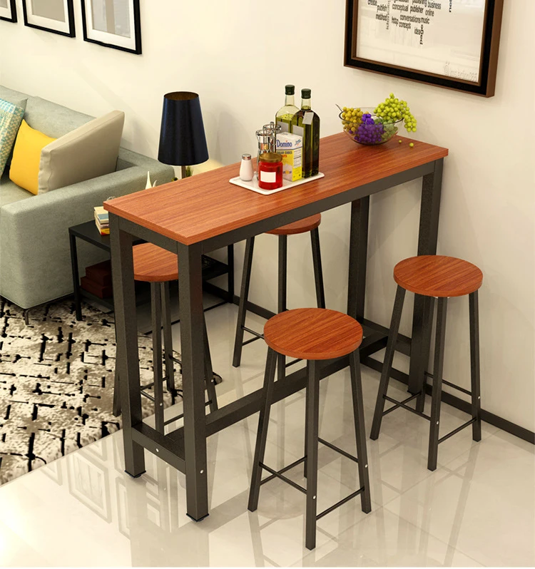 Simple Modern Small Wrought Iron Wooden Bar Table And Chairs Buy Bar