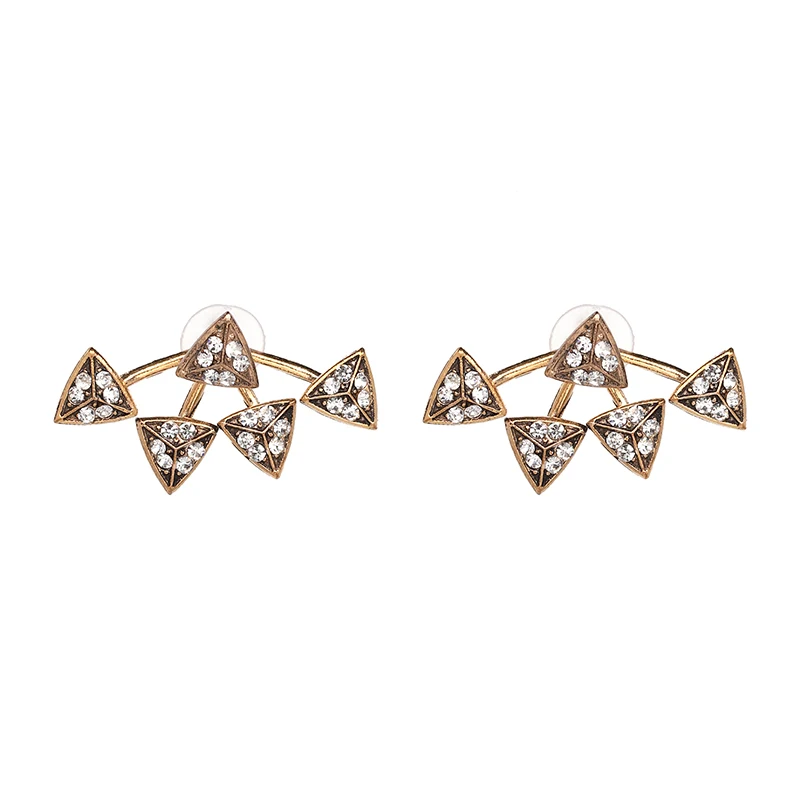 

JuJia Stock Fashion Earrings Trendy Cute Small Stud Earrings For Women New Vintage Fashion Jewelry Crystal Earrings