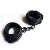 soft and comfortable matt black PU leather with neoprene material double layer Handcuffs