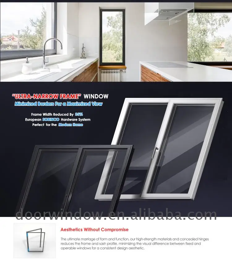 Slim frame windows aluminium profile