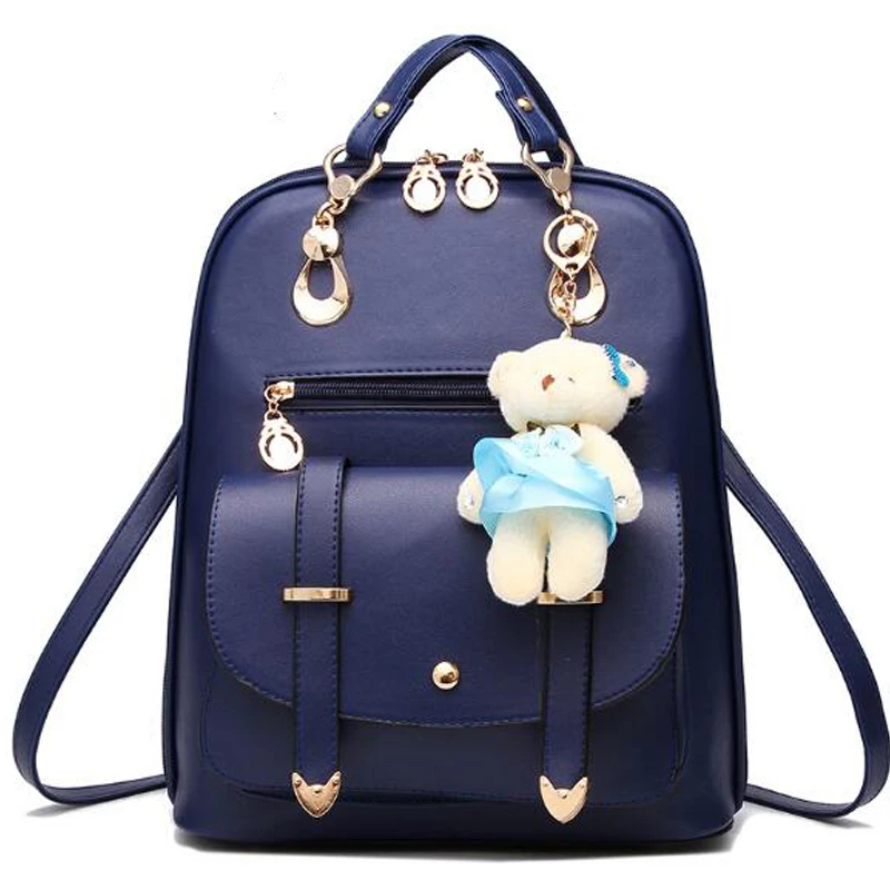 

Shopping websites backpack blue leather backpack women pu leather ladies sac a dos backpack, 7 colors in storage and custom color is workable