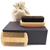 Amazon explosion models wild boar hair beard brush wood comb beard brush comb set