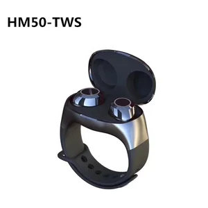 Free Shipping HM50 Wireless TWS Headset Watch Design Charge Case BT 5.0 In-ear TWS Earbud Headset 2019 Wireless Earphones