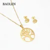 Stainless Steel Gold Plated Little Tree Peru Mexico USA Hot Sale Jewelry Set