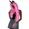 Faux Fur Spirit Unicorn Hoods Design Luminous RGB Light Up Clothing Led Dance Costume For Christmas