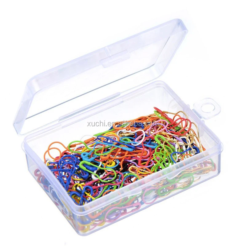 

240 Pieces pear shaped safety pin with Storage Box for DIY Craft Making and Clothing, 12 Colors, 12 color mixed