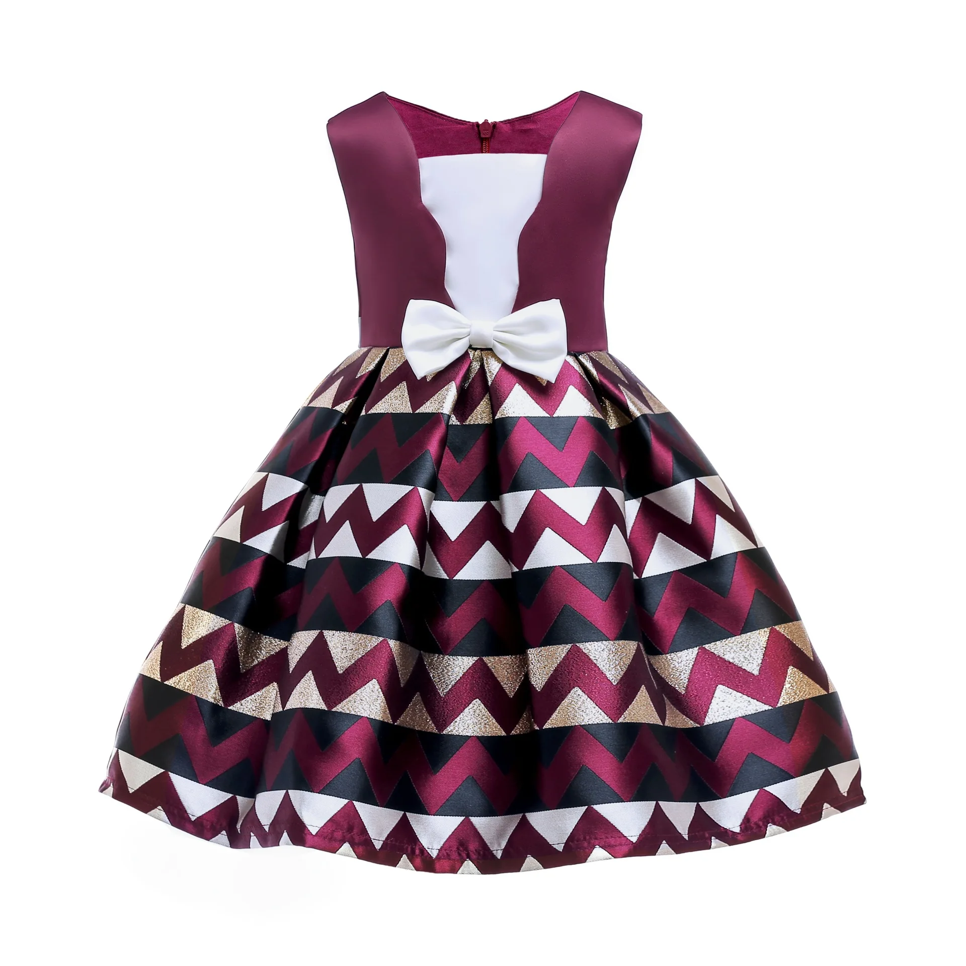 Baby Striped Kids Dress For Girls Formal Party Dresses Princess Christmas Costume Children Clothing Y11195