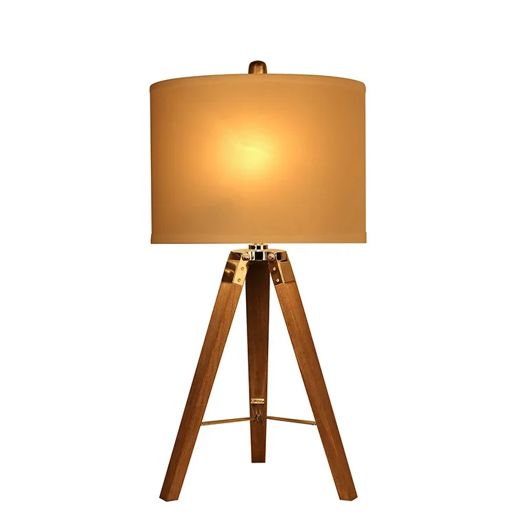 Nordic Design  Retro Wood Tripod Table Lamps Handmade Desk Light /wooden table lamp/wooden desk lamp