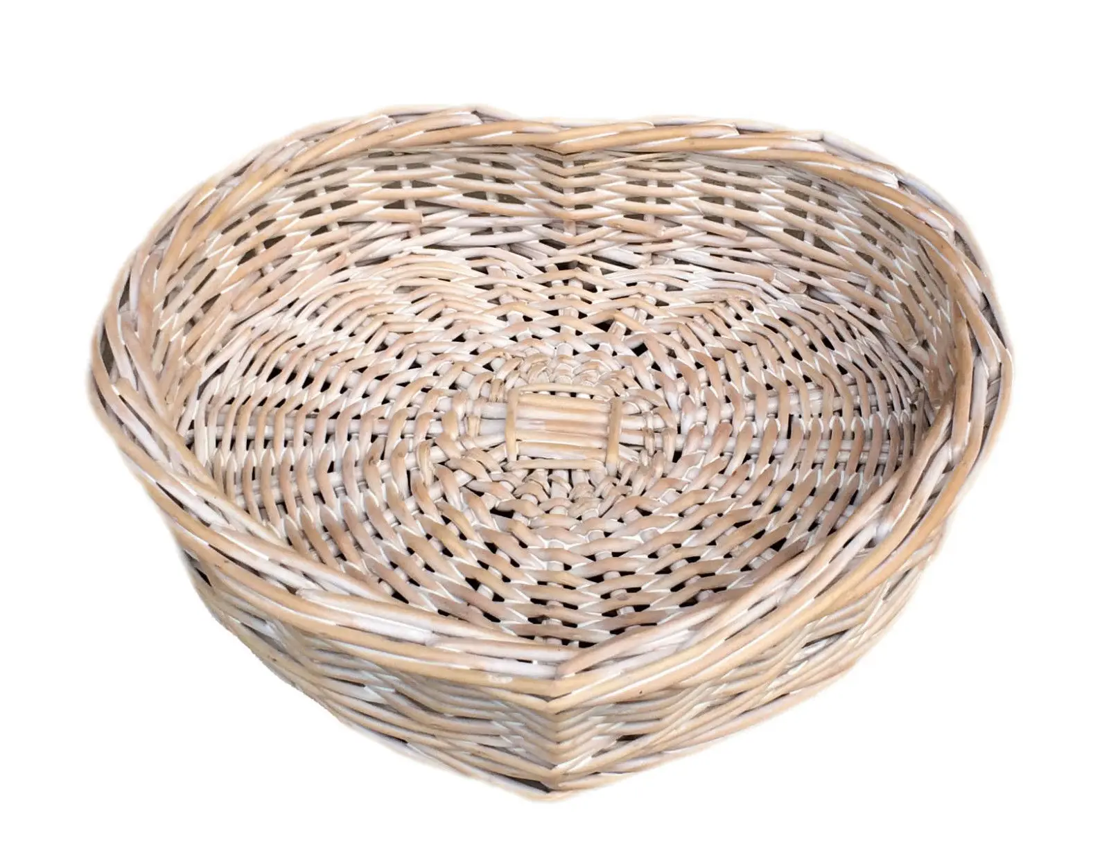 Set Of Two Large Small Grey Heart Shaped Wicker Baskets Buy Heart