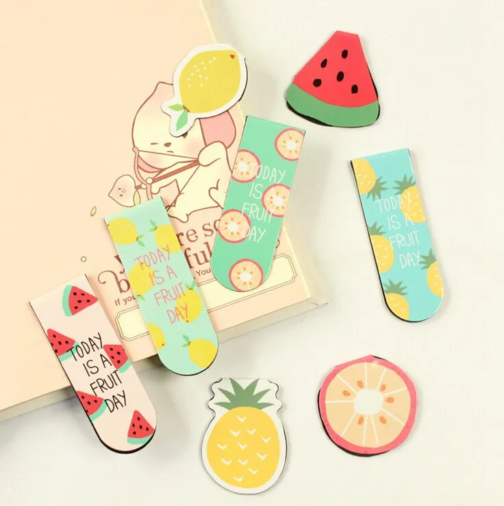 

Fruit Ice Cream Magnetic Bookmarks Books Marker of Page Stationery Student Rewarding Prize, As the picture