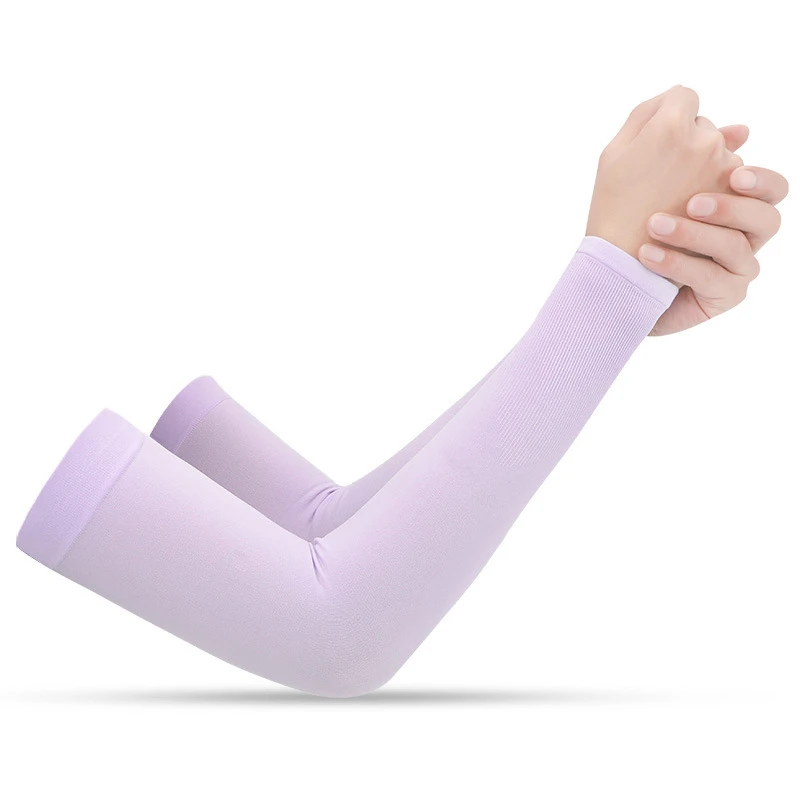 

logo custom Lightweight UV Protection ice cooling silk Compression Cooler Running Arm Sleeves For Outdoor Sports, Purple;pink;white;black;blue;gray or custom colors