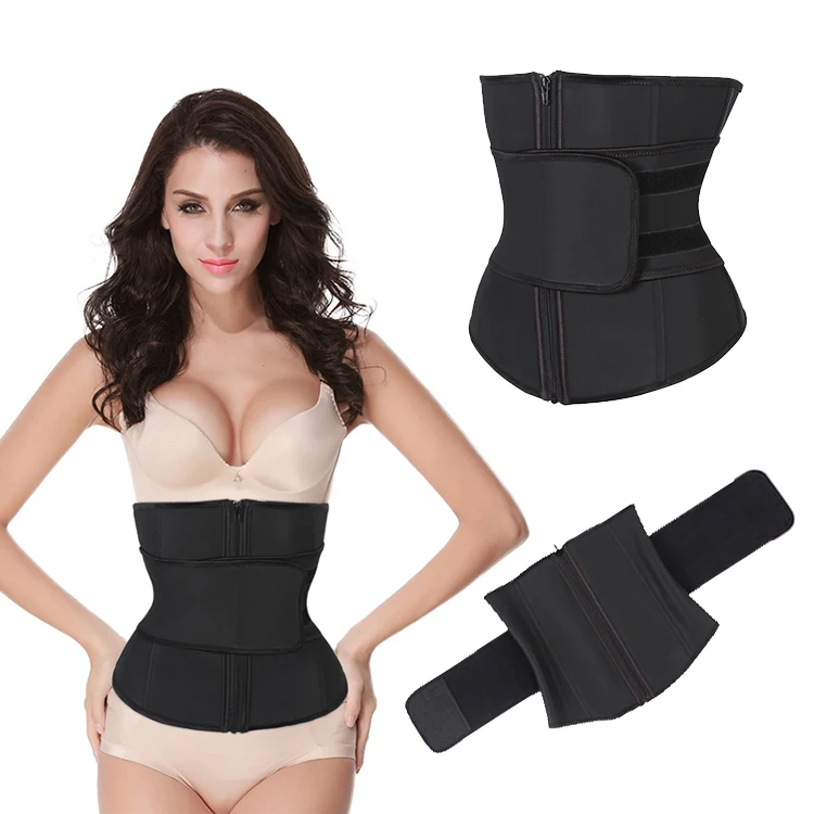 

Wholesale Zipper Front Women Body Shaper Custom Waist Training Cincher Latex Steel Boned Waist Trainer, As shown;custom is ok.