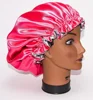 2 Layers Extra Large Pure Silk Sleep Night Caps For Mother Baby Satin Bonnet Hair Caps