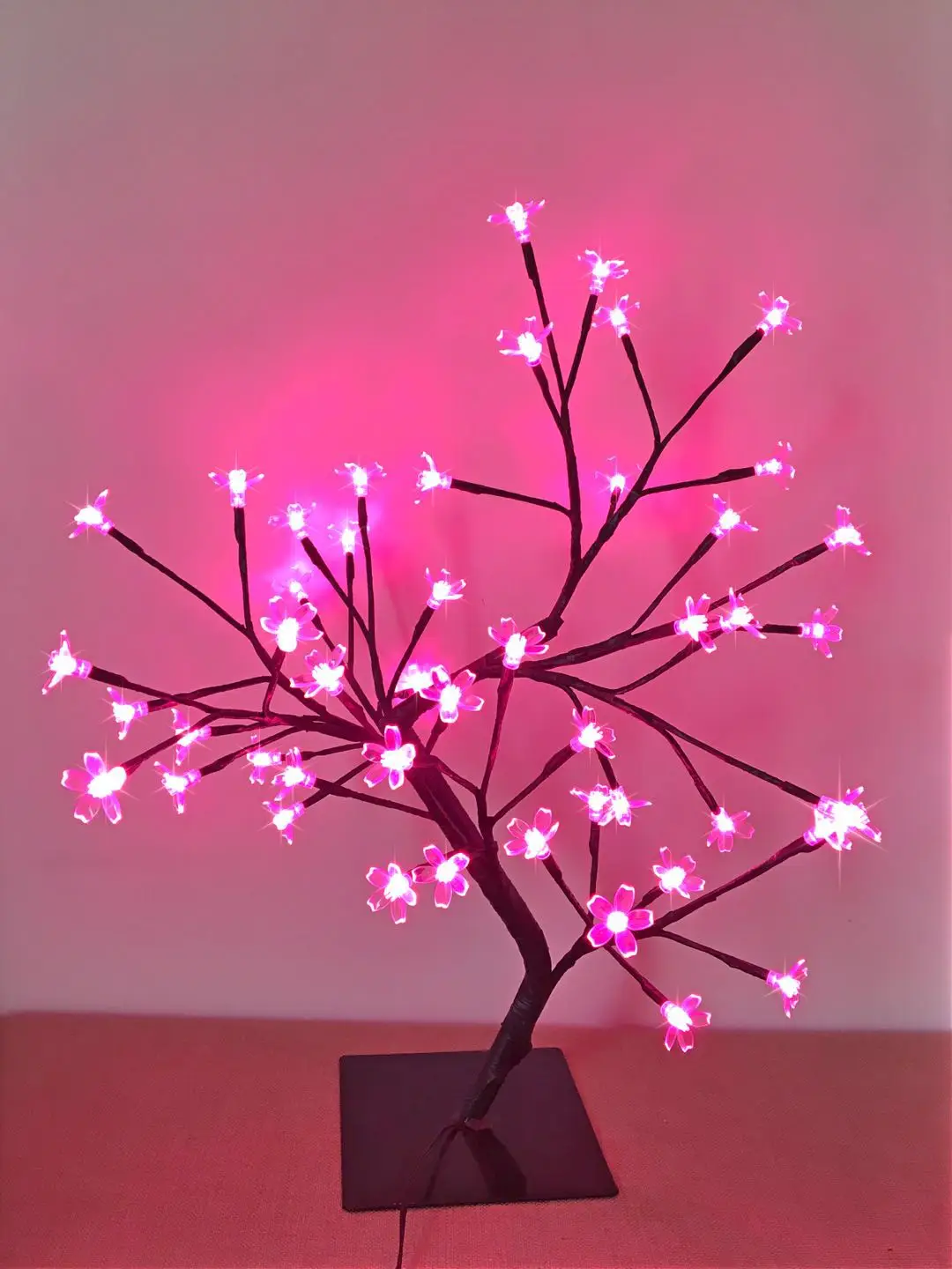 2ft Led Pink Artificial Cherry Blossom Sakura Tree Light Table Lamp ...