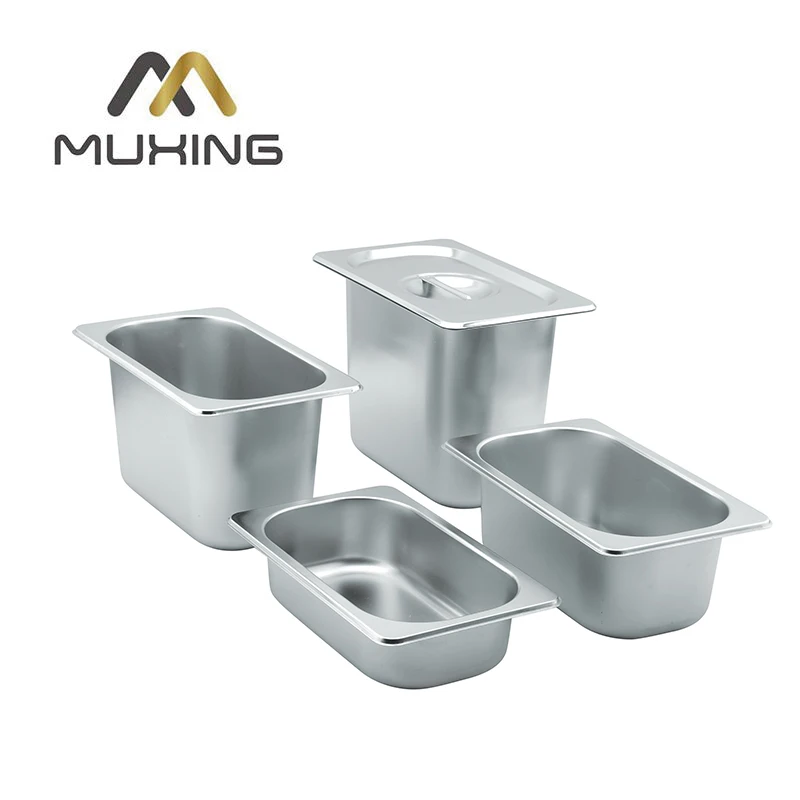 Various Sizes 1/4 Gastronorm Containers S/S & Lid 