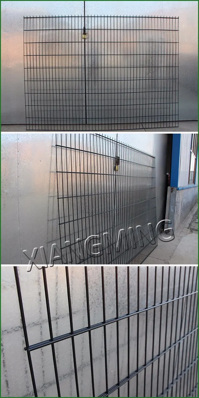 Strong security steel garden double wire mesh fence panels