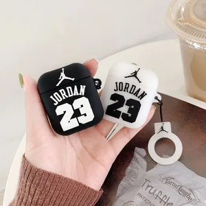 High Quality Silicone Sports Cover for Airpods Jordan 23 Case Etui Headphone case for airpods