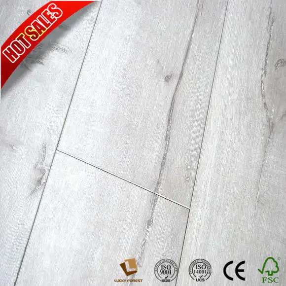 8mm Wood Texture Light Grey Laminate Flooring Glossy Buy