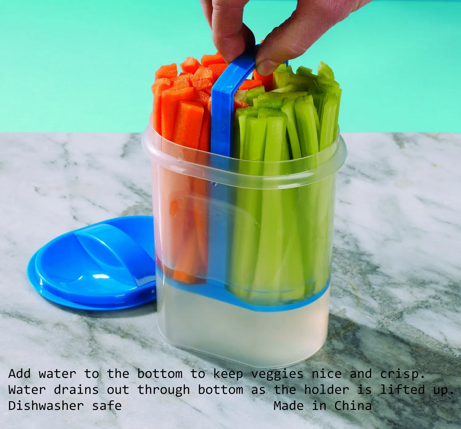 Vegetable Storage Food Grade Plastic Pickle Container Jar With Strainer