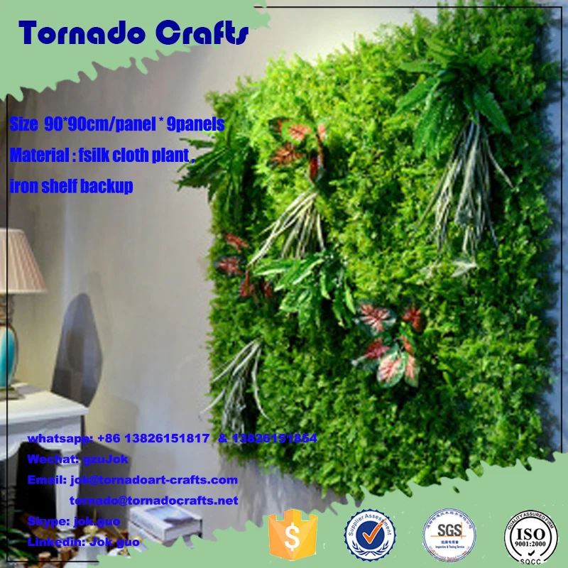 Tornado crafts Wholesale alibaba home decor plastic vertical green wall system customized different types of green wall vertical