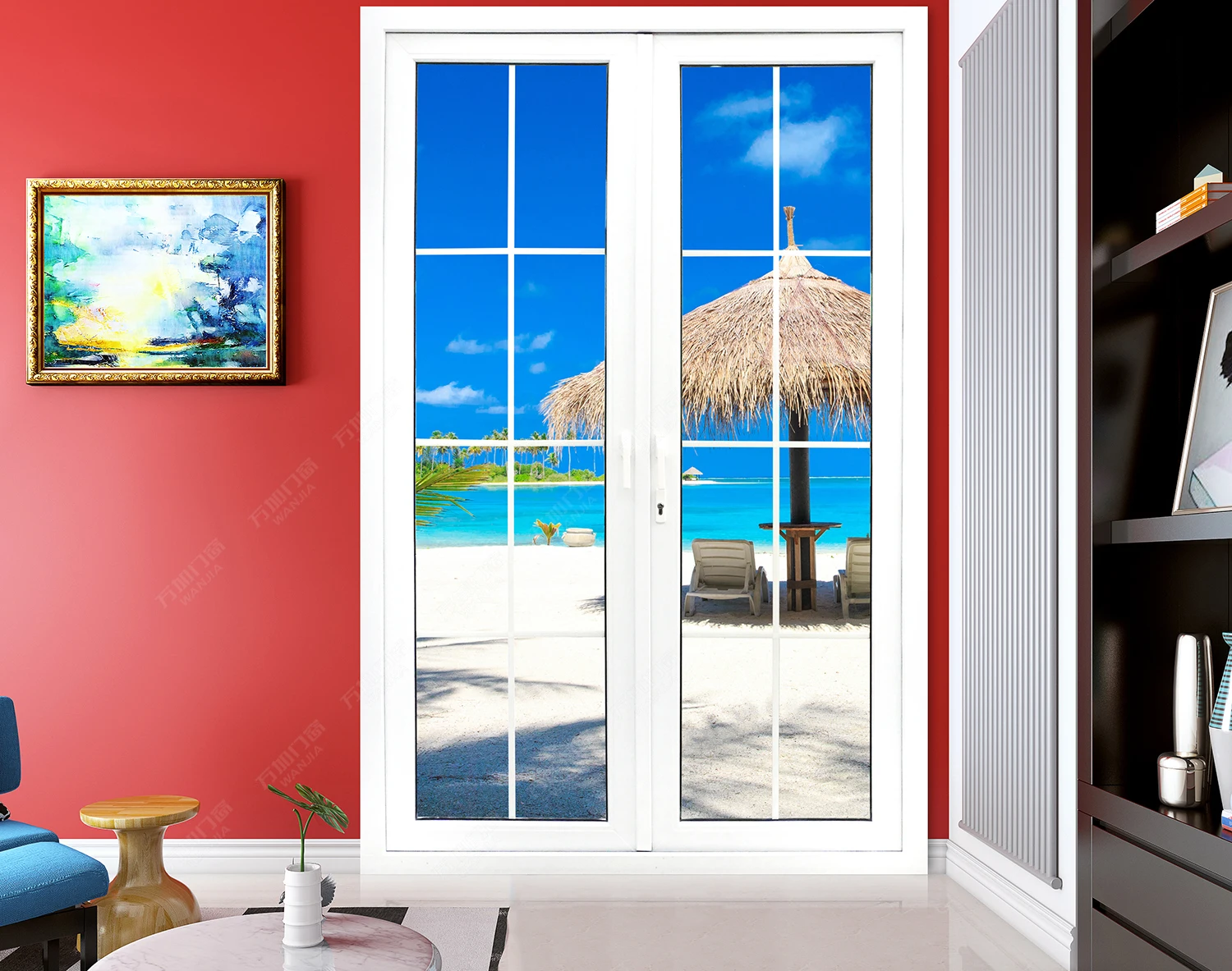 Puerta Abatible/abatible Doble Para Patio Francés,Pvc/plástico,Upvc