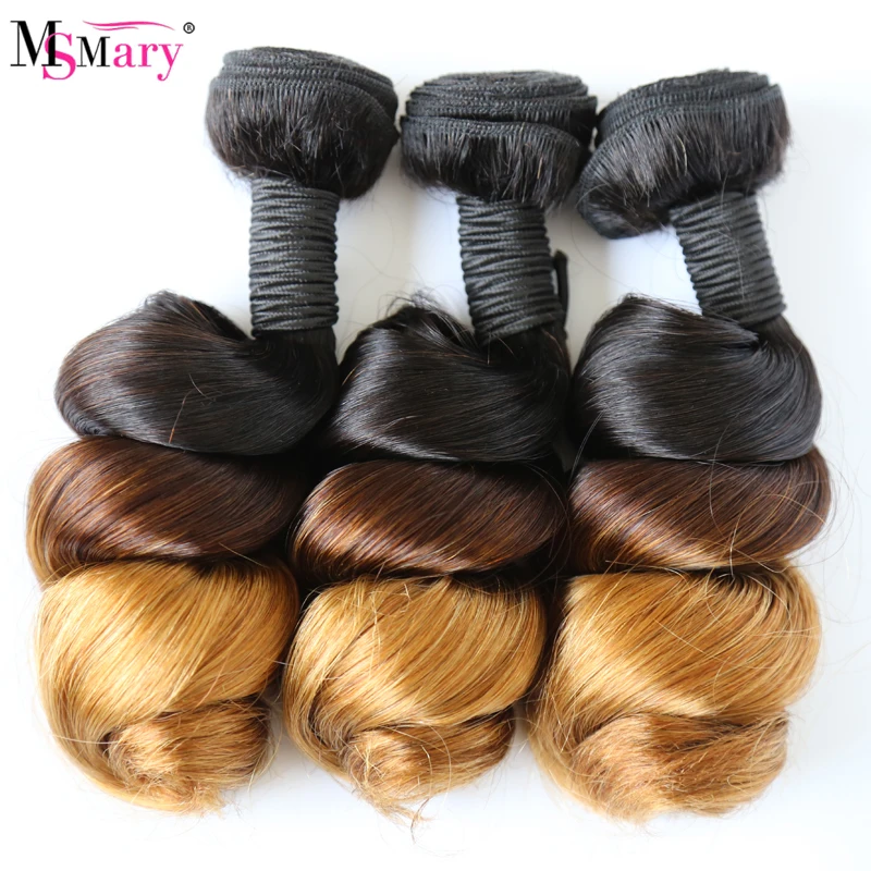 

Virgin Brazilian #1b/4/30 Loose Wave Bundles, Soft & Natural & Nonchemical