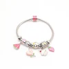 Factory price hot selling DIY fancy watermelon strawberry cake charm 925 sterling silver charm bracelet