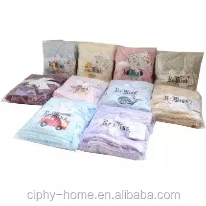
High Quality Embroidery Plush Print Blanket Plush Toys Children Flannel Baby Warm Blankets As Gift 
