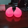 color change waterdrop shaped peach cordless led table lamps with remote control