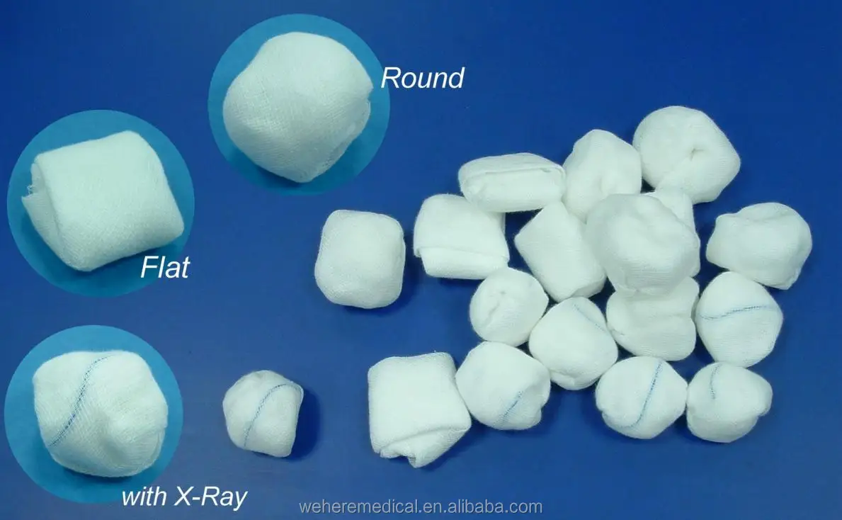 High Quality Cotton Hemostatic Absorbent Gauze Ball Sterile With Ce,Iso