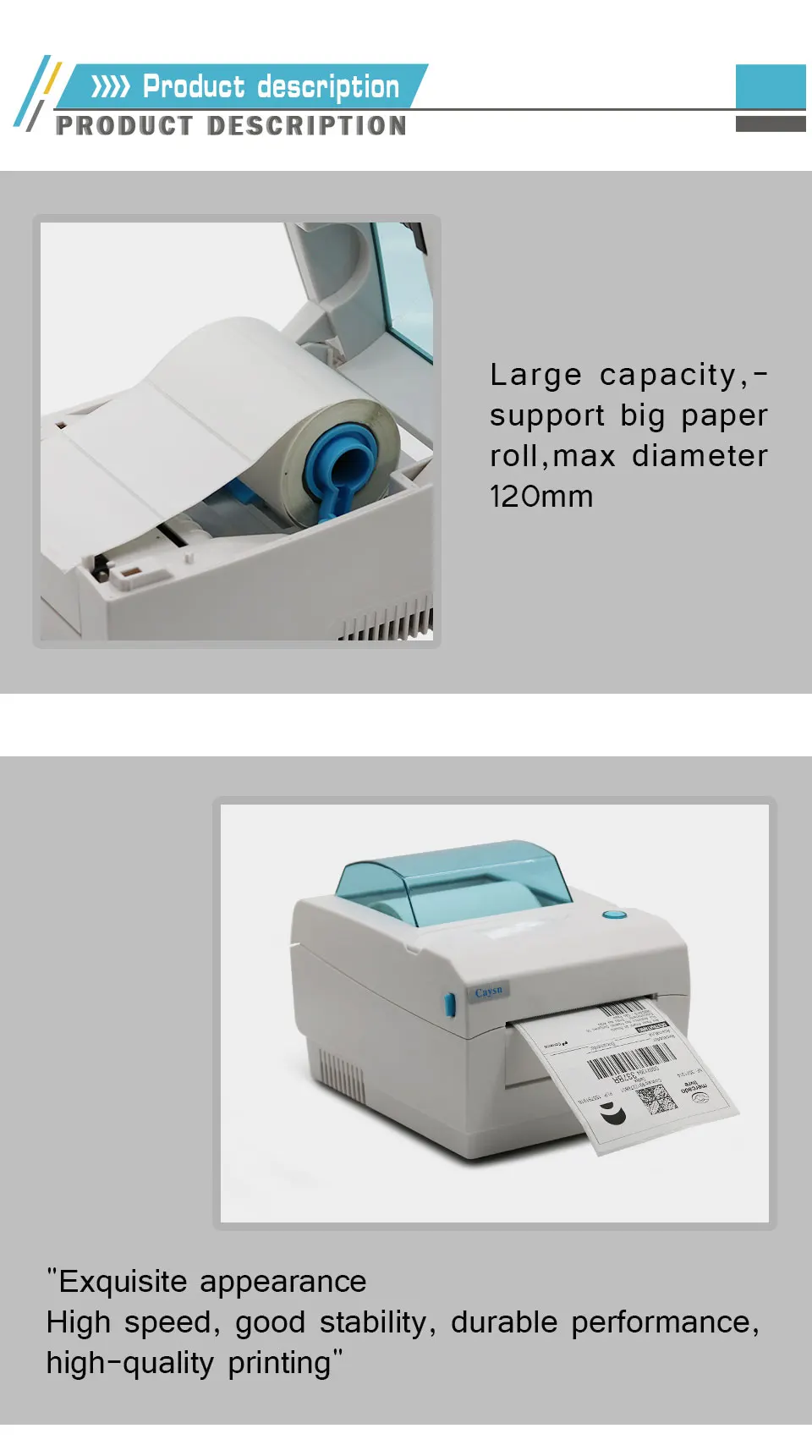 4inch Commercial Label Sticker Printer Barcode Label Thermal Printer