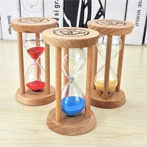 Image of 3 Mins Wooden Frame Sandglass Sand Glass Hourglass Time Counter Count Down clock