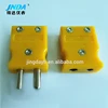 male/female mini yellow thermocouple plug and socket, K type plug and socket, economical K type connector