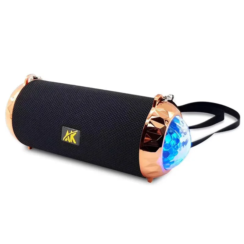 

New AK118 Bluetooth Speaker Portable Hand Strap Colorful Stage Light Car Card Audio, N/a