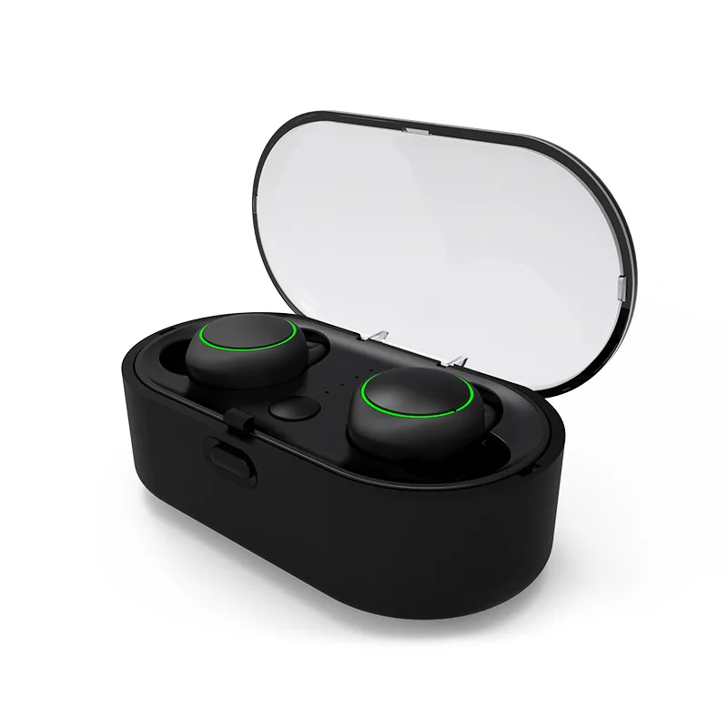

BT5.0 Mini Invisible Stereo HIFI Bass Sports Earbuds TWS Earpiece Wireless Bluetooth Earphones With Charging Case Box, Black